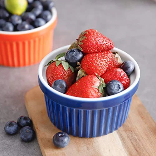 6 PCS Porcelain Souffle Dishes, Ramekins - 8 Oz For Souffle, Creme Brulee And Ice Cream, Cool Assorted Colors, 501.003 5 6 PCS Porcelain Souffle Dishes, Ramekins - 8 Oz For Souffle, Creme Brulee And Ice Cream, Cool Assorted Colors, 501.003 - Image 3