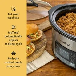 Crock-Pot MyTime Technology 6 Quart Programmable Slow Cooker And Food Warmer With Digital Timer, Stainless Steel (2137020) -Wilton Shop 518m35zCDOL