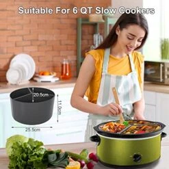Ilicone Slow Cooker Divider Liners Slow Cooker Divider Liner Silicone Perfect Compatible With 6 QT Crockpot Reusable Slow Cooker Crock Pot Divider Insert, Leakproof & Dishwasher Safe, BPA Free -Wilton Shop 518ncdXdYgL