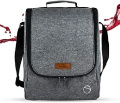 3 Wine Totes And Carriers Insulated Tumbler Bottle Wine Bag For Gift- High Capacity Storage 2 Wine Glasses Or Champagne (Grey Colour) -Wilton Shop 518q3aHPatL. AC