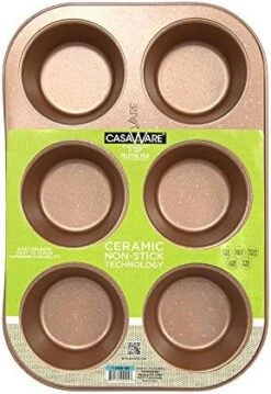 Toaster Oven 6 Cup Muffin Pan NonStick Ceramic Coated (Blue Granite) -Wilton Shop 518qXkNM0zL. AC