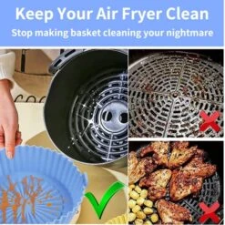 Air Fryer Silicone Liners 8 Inch, 2 Pack Air Fryer Accessories For Ninja Air Fryer Liners Reusable With Handle, Basket For 5 QT To 7 QT, Red & Blue 13 Air Fryer Silicone Liners 8 Inch, 2 Pack Air Fryer Accessories For Ninja Air Fryer Liners Reusable With Handle, Basket For 5 QT To 7 QT, Red & Blue -Wilton Shop 518qrXgtulL