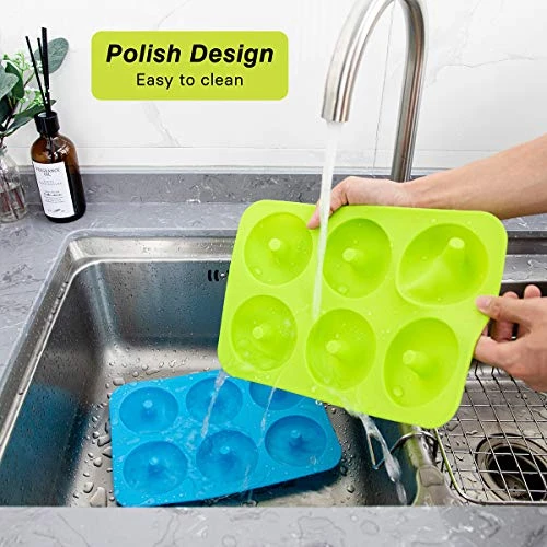 Donut Pan, 2pcs NonStick Silicone Donut Mold For Baking, 6 Full-Size Doughnuts, Easy Clean And Dishwasher Microwave Safe From 5 Donut Pan, 2pcs NonStick Silicone Donut Mold For Baking, 6 Full-Size Doughnuts, Easy Clean And Dishwasher Microwave Safe From - Image 3