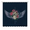 Sugar Skull Design Shower Curtain Heart Blooming Rose Wings Wind Bathroom Curtains Day Of The Dead Halloween Bath Curtain Horror Curtain W 72" L 72" For Kids Boys Girls Teens -Wilton Shop 518uX1Uj8hL