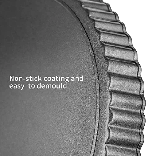 2 Packs 10 Inch Tart Pans With Removable Bottom,Nonstick Carbon Steel Quiche Pan, Pie Pan For Kitchen Baking 5 2 Packs 10 Inch Tart Pans With Removable Bottom,Nonstick Carbon Steel Quiche Pan, Pie Pan For Kitchen Baking - Image 3