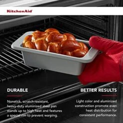 KitchenAid Nonstick Aluminized Steel Loaf Pan, 9x5-inch, Silver 14 KitchenAid Nonstick Aluminized Steel Loaf Pan, 9x5-inch, Silver -Wilton Shop 519BAgU4lKL