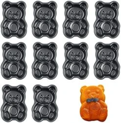 10 PCS Mini Cupcake Moulds Bear Round Cake Tin Carbon Steel Non-Stick Cake Mould Muffin Chocolate Moulds Kitchen Baking Supplies For French Pastry Custard Cookie -Wilton Shop 519CQpVwEL. AC