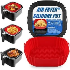 2-Pack Air Fryer Silicone Liners Pot For 3 To 5 QT, Silicone Air Fryer Liners Basket, Food Safe Air Fryer Oven Accessories, Reusable Air Fryer Silicone Liners Inserts (Top 8in,Bottom 6.8in) -Wilton Shop 519HxCScp4L. AC