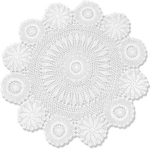 100% Cotton Handmade Crochet Round Tablecloth Doilies Lace Table Covers,Beige, 35 Inch 12 100% Cotton Handmade Crochet Round Tablecloth Doilies Lace Table Covers,Beige, 35 Inch - Image 10