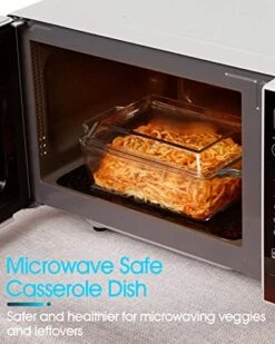 Mini-1 QT Rectangular Glass Casserole Dish With Glass Lid, (Single Serving) Glass Bakeware With Lid Glass Microwave Casserole Dish Lidded Small Casserole Dish -Wilton Shop 519fyuXN2OL