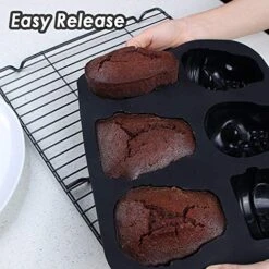 Skull Cake Pan Silicone Gelatin Cakelet Mold Skull Pizza Tin Baking Pan 11 Skull Cake Pan Silicone Gelatin Cakelet Mold Skull Pizza Tin Baking Pan -Wilton Shop 519hm8i1AlL