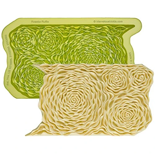 Rosette Ruffle Simpress Silicone Mold | Cake Decorating With Fondant Gum Paste Icing 3 Rosette Ruffle Simpress Silicone Mold | Cake Decorating With Fondant Gum Paste Icing