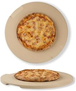 Pizza Stone 12in X 15in Rectangular Baking & Grilling Stone, Perfect For Oven, BBQ And Grill. Innovative Double - Faced Built - In 4 Handles Design -Wilton Shop 519uEkMVSTL. AC