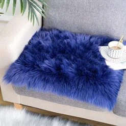 Faux Fur Sheepskin Silky Seat Cushion Home Decor Long Wool Area Rugs Carpet Soft Fluffy Plush Chair Seat Pads Universal Fit For Home Office Restaurant Chair, 1.6ft X 1.6ft, White, 1 Pack -Wilton Shop 519veIsMqwL. AC