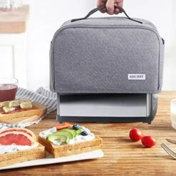 Toaster Dust Cover With 2 Pockets And Top Handle, Compatible With Cuisinart 2 Slice Toaster, Dust And Fingerprint Protection, Machine Washable, Grey -Wilton Shop 51A33PwmbuL