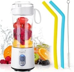 Portable Blender For Shakes And Smoothies, USB Rechargeable Mini Travel Electric Personal Size, With 13oz Blender Bottles, Powerful Motor, 6 Blades(Black) -Wilton Shop 51A3AP2BHAL. AC