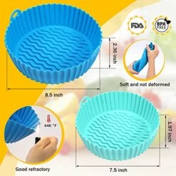 Opwulo 2-Pack Air Fryer Silicone Liners, 7.5inch & 8.5 Inch Air Fryer Basket, Easy Cleaning Air Fryers Silicone Pot, Reusable Air Fryer Silicone Pot Round For 3 To 5 Qt Air Fryer Oven Accessories 12 Opwulo 2-Pack Air Fryer Silicone Liners, 7.5inch & 8.5 Inch Air Fryer Basket, Easy Cleaning Air Fryers Silicone Pot, Reusable Air Fryer Silicone Pot Round For 3 To 5 Qt Air Fryer Oven Accessories -Wilton Shop 51A3Sl0juzL