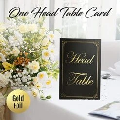 GENERIC Black And Gold Table Numbers Cards, Numbered 1-30 And Head Table Card, Wedding Table Numbers, Table Seating Cards, Gold Table Numbers Perfect For Wedding Reception 13 GENERIC Black And Gold Table Numbers Cards, Numbered 1-30 And Head Table Card, Wedding Table Numbers, Table Seating Cards, Gold Table Numbers Perfect For Wedding Reception -Wilton Shop 51A468G6XKL