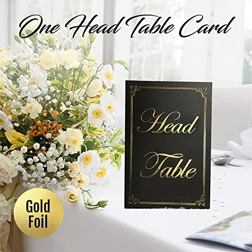 GENERIC Black And Gold Table Numbers Cards, Numbered 1-30 And Head Table Card, Wedding Table Numbers, Table Seating Cards, Gold Table Numbers Perfect For Wedding Reception 8 GENERIC Black And Gold Table Numbers Cards, Numbered 1-30 And Head Table Card, Wedding Table Numbers, Table Seating Cards, Gold Table Numbers Perfect For Wedding Reception - Image 6