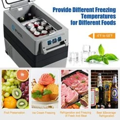 53 Quarts Portable Electric Car Cooler Refrigerator, Fast Cooling Car Fridge Freezer(-4℉~68℉), Electric Compressor Freezer Cooler With Operating Panel, For Vehicle, Boat, Travel, Outdoor And Home Use -Wilton Shop 51A4Uy2XVwL