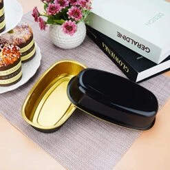 Aluminum Ramekins Loaf Pans With Lids, 8 Oz & 6 Inch 100 Pack Disposable Cake Pan, Aluminum Foil Cups Oval Baking Pan Cheesecake Pan Aluminum Pans Meat Bakeware For Oven 11 Aluminum Ramekins Loaf Pans With Lids, 8 Oz & 6 Inch 100 Pack Disposable Cake Pan, Aluminum Foil Cups Oval Baking Pan Cheesecake Pan Aluminum Pans Meat Bakeware For Oven -Wilton Shop 51A8RDzmyEL