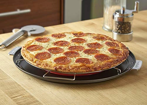 Pizza And Pie Baking Rack – Built-In Drip Pan, Multipurpose, Non-Stick Chrome Finish, Dishwasher Safe, Heavy-Duty Design, Bake Pies Evenly Every Time 4 Pizza And Pie Baking Rack – Built-In Drip Pan, Multipurpose, Non-Stick Chrome Finish, Dishwasher Safe, Heavy-Duty Design, Bake Pies Evenly Every Time - Image 2