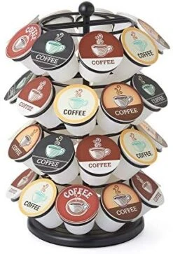 K Cup Holder – Compatible With K-Cups, Coffee Pod Carousel | 40 K Cup Holder, Spins 360-Degrees, Lazy Susan Platform, Modern Chrome Design, Home Or Office Kitchen Counter Organizer -Wilton Shop 51AFDK170hL. AC