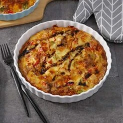 6 Pack 8 Ounce Porcelain Creme Brulee Ramekins Mini Fluted Quiche Dishes, 5.7 Inch Tart Pan Round Pie Plates For Baking, Dishwasher And Oven Safe -Wilton Shop 51AaWwzGDCL