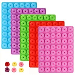 Donut Candy Mold,5 Pack Silicone Nonstick Ring Gummy Candy Molds For Chocolate Jelly Ice Cube Candy Pralines Caramels Ganache Snacks， Baking Candy Cake Decoration
