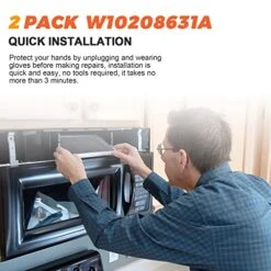 Beaquicy W10208631A Microwaves Grease Filter Approx. 13" X 6"- Replacement For Whirlpool GE Microwaves - Pack Of 2 -Wilton Shop 51AkIO3giRL
