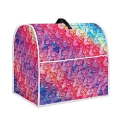 Rainbow Butterfly Print Stand Mixer Cover For Women,Waterproof Kitchen Appliance Organizer Bag Cover With Top Handle And Pocket