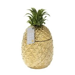 Talking Tables Gold Pineapple Ice Bucket With Lid Premium Drinks Trolley | Retro Bar Accessory | Classy Party Decoration | Elegant Cooler | Ideal Gift For Him Or Her, 21.5 X 21.5 X 27 Cm