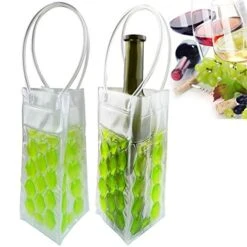 554zy0 Wine Bottle Freezer Bag Chilling Cooler Ice Pouch Beer Cooling Holder Carrier Wine Bottle Freezer Bag Chilling Cooler Ice Blue