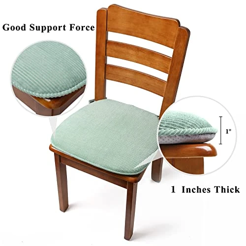 Chair Pad With Ties Non Slip Kitchen Dining Chair Cushion And Seat Cushion With Machine Washable Cover Durable Soft Mat Pads 17"x 16.5",1 Pack,Light Green 8 Chair Pad With Ties Non Slip Kitchen Dining Chair Cushion And Seat Cushion With Machine Washable Cover Durable Soft Mat Pads 17"x 16.5",1 Pack,Light Green - Image 6