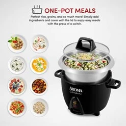 Select Stainless Rice Cooker & Warmer With Uncoated Inner Pot, 3-Cup(uncooked)/6-Cup(cooked)/ 1.2Qt, ARC-753SGB, Black 9 Select Stainless Rice Cooker & Warmer With Uncoated Inner Pot, 3-Cup(uncooked)/6-Cup(cooked)/ 1.2Qt, ARC-753SGB, Black -Wilton Shop 51AtB9bav5L
