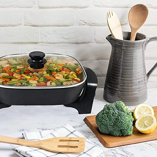 Nstick Extra Deep Electric Skillet - With Glass Vented Lid, Serves 4 To 6 People (7.5Qt.) 4 Nstick Extra Deep Electric Skillet - With Glass Vented Lid, Serves 4 To 6 People (7.5Qt.) - Image 2