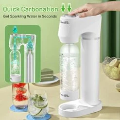 Parkling Water Machine, Cordless Soda Maker With Pressure Gauge, Quick & Customize Carbonation For Any Drink, With BPA Free PET Bottle, Compatible 60L CO2 Exchange Cylinder (NOT Included) -Wilton Shop 51AyUvX9x4L