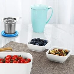 6 Oz Porcelain Square Bowl, Square Ramekins For Pudding And Snacks, Porcelain Dip Bowls, Small Serving Bowls For Dip Sauce And Baking, Oven Safe, White, Set Of 6 -Wilton Shop 51B6NDNfXGL