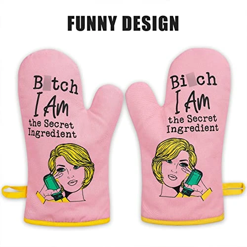 Oven Mitt, Funny Cooking Pink Kitchen Oven Mitts - Housewarming Gifts For Women, House Warming Gifts New Home - Fun Mothers Day, Birthday Baking Gifts For Women, Wife, Mom, Friend, Sister, Her 4 Oven Mitt, Funny Cooking Pink Kitchen Oven Mitts - Housewarming Gifts For Women, House Warming Gifts New Home - Fun Mothers Day, Birthday Baking Gifts For Women, Wife, Mom, Friend, Sister, Her - Image 2