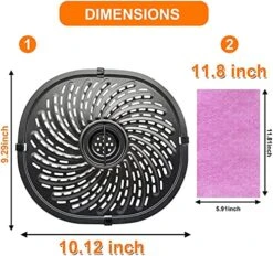 Air Fryer Grill Pan For Power XL Gowise 7QT Air Fryers,Nonstick Coating Crisper Plate,Air Fryer Replacement Parts,Air Fryer Rack,Air Fryer Accessories,Enamel Coating,Non-stick,Dishwasher Safe 16 Air Fryer Grill Pan For Power XL Gowise 7QT Air Fryers,Nonstick Coating Crisper Plate,Air Fryer Replacement Parts,Air Fryer Rack,Air Fryer Accessories,Enamel Coating,Non-stick,Dishwasher Safe -Wilton Shop 51B7MGzjK4L