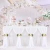 White Table Skirt With Rose Flowers, Tulle Table Skirt 9 Ft For Wedding, Tutu Table Skirt For Baptism Birthday Parties Quinceanera Decorations (White) -Wilton Shop 51B98nGrl4S