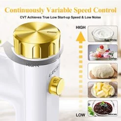 Hand Mixer Electric, 500W Power Handheld Mixer With Continuously Variable Speed Control + Eject Button + 5 Stainless Steel Accessories Kitchen Mixer For Easy Whipping, Baking, Cake -Wilton Shop 51BCKR4IjsL