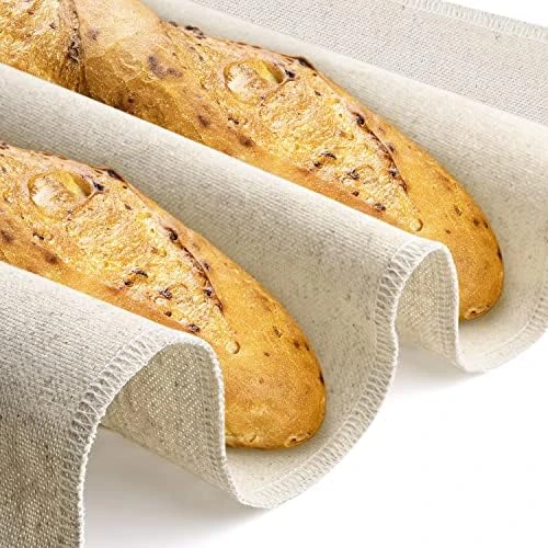 Professional Bread Proofing Cloth, 30.3X17.7inch Non-Stick Bakers Dough Couche, 100% Natural Flax Linen Bread Cloth, Shaping Tool For Baguettes, Loaves And Ciabatta 8 Professional Bread Proofing Cloth, 30.3X17.7inch Non-Stick Bakers Dough Couche, 100% Natural Flax Linen Bread Cloth, Shaping Tool For Baguettes, Loaves And Ciabatta - Image 6