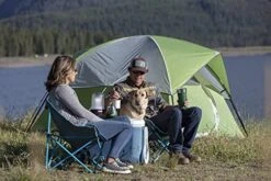 IOFFON Tent 4 Person Backpack Portable Lightweight Waterproof Tent With One Bedroom & Vestibule Footprint For Outdoor Camping Hiking Traveling Survival Expedition Luxury Shelter -Wilton Shop 51BGhzgIQqL