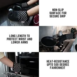 Silicone Oven Mitts, 12-inch Long Flexible Textured Grip Kitchen Mittens, Washable Insulated Oven Mitts Heat Resistant 500°F, Non Slip 2 Piece Oven Mitt Set For Cooking & Baking (Black) 13 Silicone Oven Mitts, 12-inch Long Flexible Textured Grip Kitchen Mittens, Washable Insulated Oven Mitts Heat Resistant 500°F, Non Slip 2 Piece Oven Mitt Set For Cooking & Baking (Black) -Wilton Shop 51BIkquJ3zL