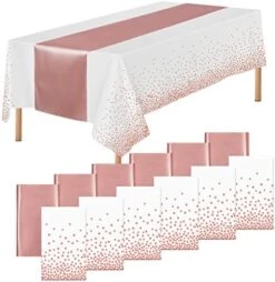 6 Pack Satin Sequin Table Runner, 6 Pack Tablecloth Set 12x108 Inch Smooth Table Runner 54x108 Inch Plastic Table Cover For Party Birthday Wedding Decor, Black And Rose Gold 19 6 Pack Satin Sequin Table Runner, 6 Pack Tablecloth Set 12x108 Inch Smooth Table Runner 54x108 Inch Plastic Table Cover For Party Birthday Wedding Decor, Black And Rose Gold -Wilton Shop 51BTtFFyAAL. AC