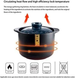 Casserole Ceramic Casserole With Lid, Non-Stick Casserole Heat Resistant Clay Pot Modern Pans For Stew Soup Healthy Meal-A Ceramic Casserole With Lid -Wilton Shop 51BVIEWiV6L