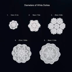 14 Pcs Cotton Crochet Doilies 4-11.5" Handmade White Beige Placemats (Beige 5pc+White 5pc+other 4pc) -Wilton Shop 51BVr0S734L