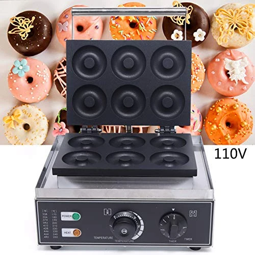 Commercial Donut Maker, 1550W Stainless Steel Commercial Waffle Donut Machine 6 Holes Double-Sided Heating Non-stick Donut Maker Teflon-Coating For Kitchen 3 Commercial Donut Maker, 1550W Stainless Steel Commercial Waffle Donut Machine 6 Holes Double-Sided Heating Non-stick Donut Maker Teflon-Coating For Kitchen - Image 2