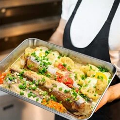 Baking Sheet Set For Baking And Roasting,KnmyLife Stainless Steel Small Toaster Oven Tray Pan Set Of 2,Rectangle Size 10.4 X 8 X 1 & 12.5 X 9.8 X 1 Inch,Durable And Oven-safe 13 Baking Sheet Set For Baking And Roasting,KnmyLife Stainless Steel Small Toaster Oven Tray Pan Set Of 2,Rectangle Size 10.4 X 8 X 1 & 12.5 X 9.8 X 1 Inch,Durable And Oven-safe -Wilton Shop 51Bk8ukGWmL